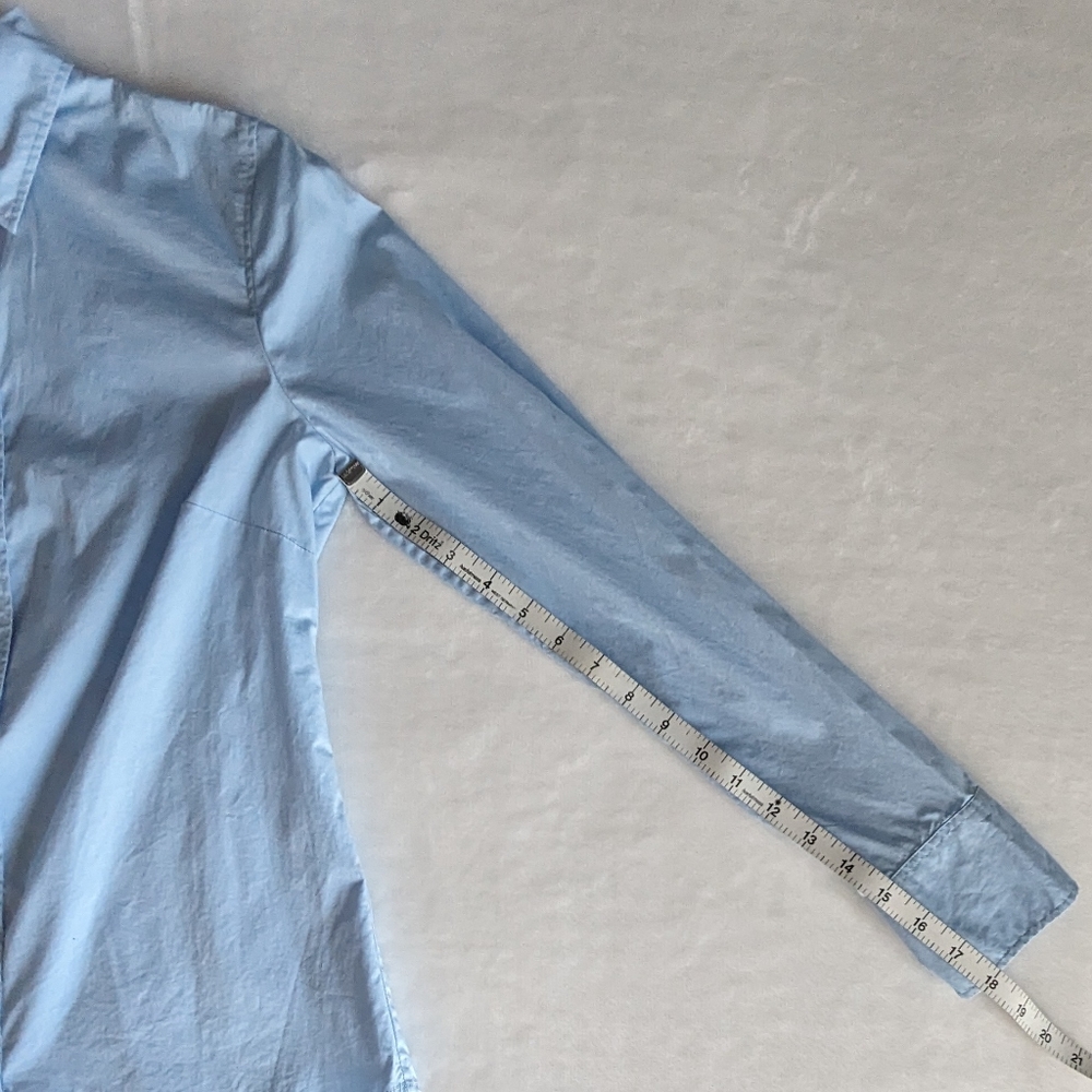 J Crew Stretch Perfect Light Blue Collared Long Sleeve Button Shirt XS (Flawed) - Picture 9 of 13